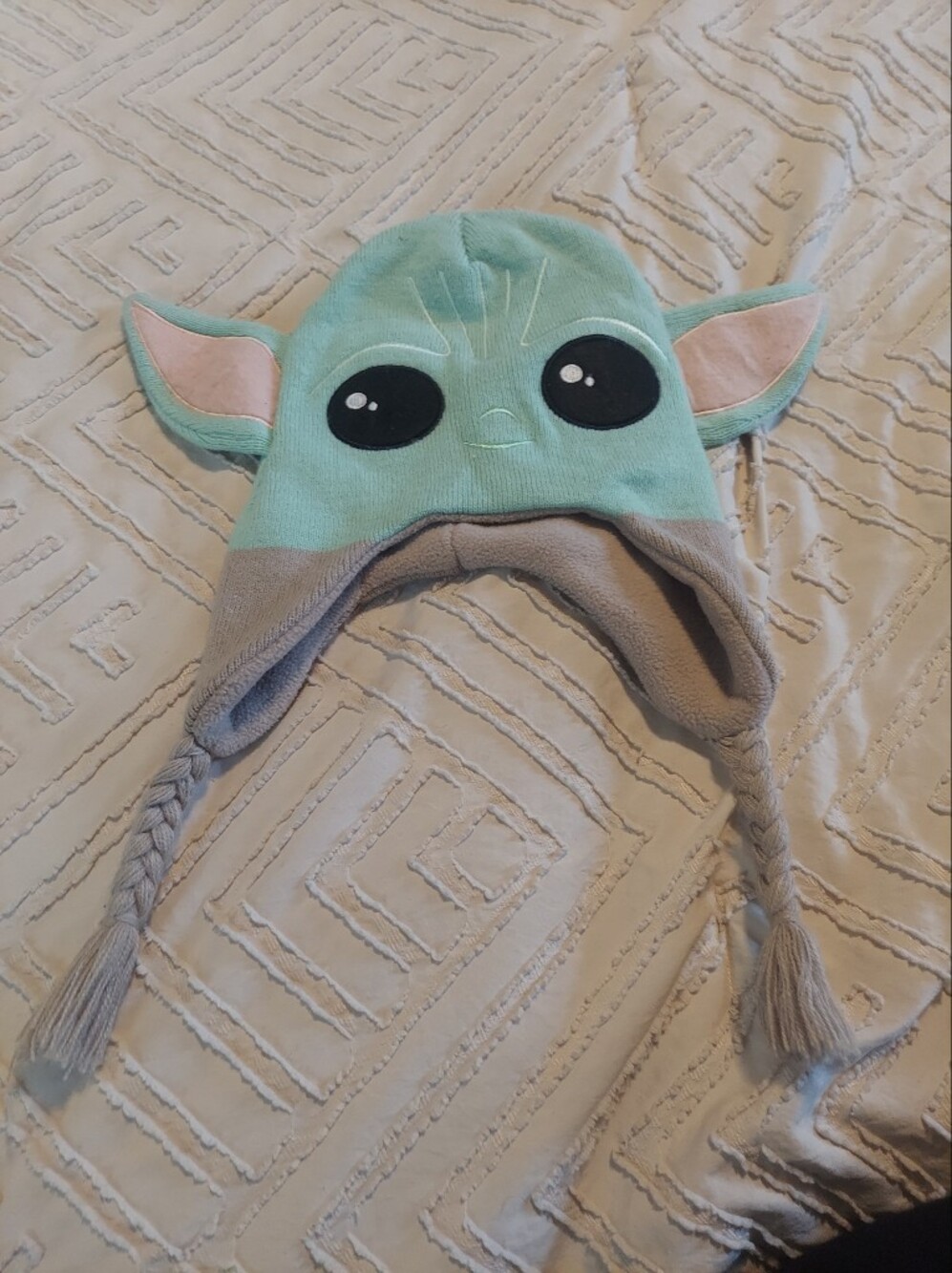 Star Wars The Mandalorian Grogu Baby Yoda Fleece Lined Laplander Beanie Hat